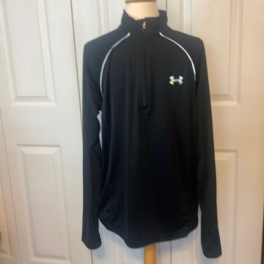Men’s Under Armour Black Green Running‎ Jacket Lightweight Medium